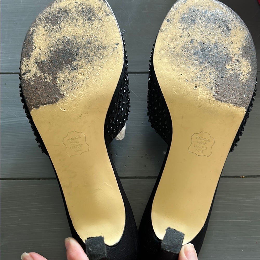 Caparros Black Beaded Heels - Picture 3 of 7